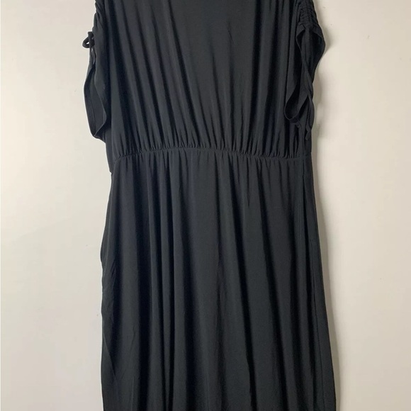 Lane Bryant Women’s Fit & Flare Dress Size 22/24 Black Dolman Sleeve /Pockets - Picture 4 of 11